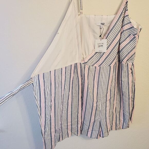 NWT BB Dakota striped wrap style romper L - Picture 6 of 14